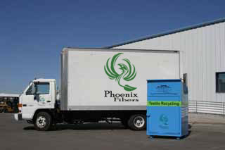 Phoenix Fibers Recycling Truck & Bin